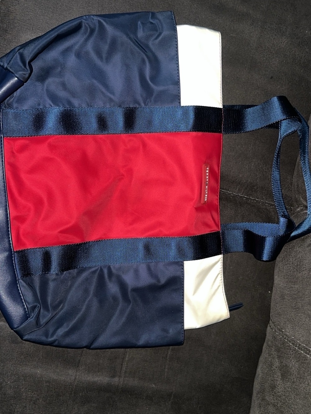 Tommy Hilfiger Navy, Red & White Colorblock Nylon Tote